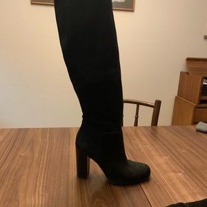 Sam Edelman black suede knee high boot